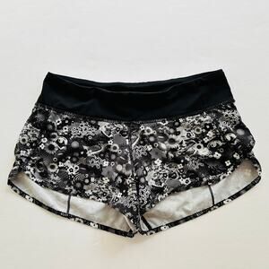 Lululemon Speed Short Size 6 Seawheeze 2017 SE* Counter Culture White Black
